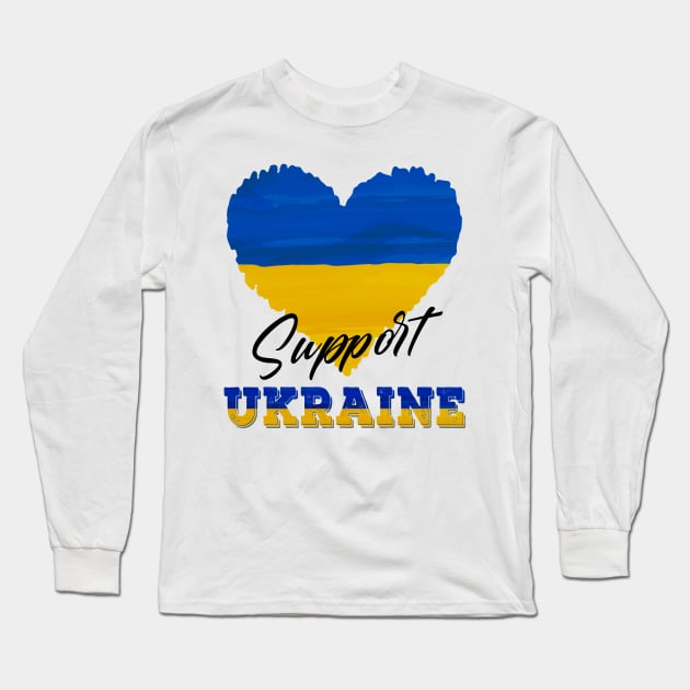 Support UKRAINE Long Sleeve T-Shirt by Green Splash